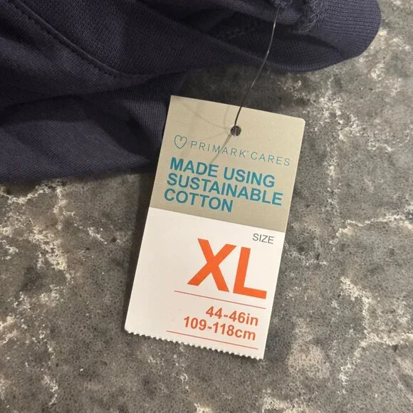 NEW 2 Primark Navy Tagless Crewneck T-Shirts (XL)- Regular Fit - Picture 9 of 11